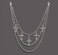 Y2K Gothic Cross Wallet Chain – Multi-Layer Punk Jeans Chain for Men & Women
