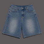 Women's Baggy Denim Jorts – Light Wash Oversized Bermuda Jean Shorts