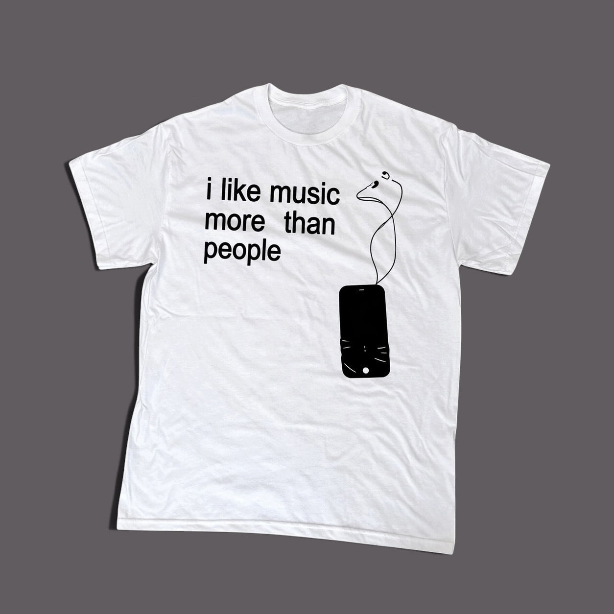 Men's Y2K White Graphic Music Shirt
