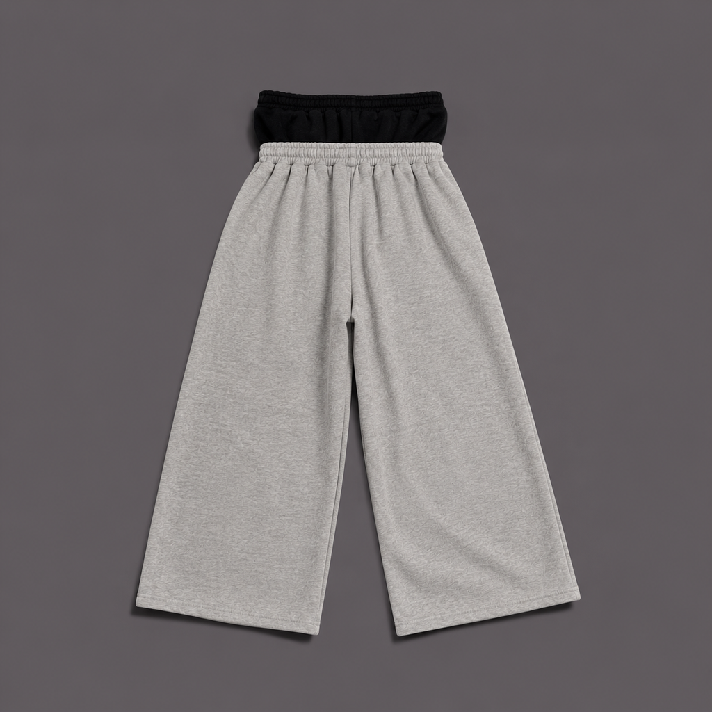 Grey Y2K High-Waisted Streetwear Sweatpants