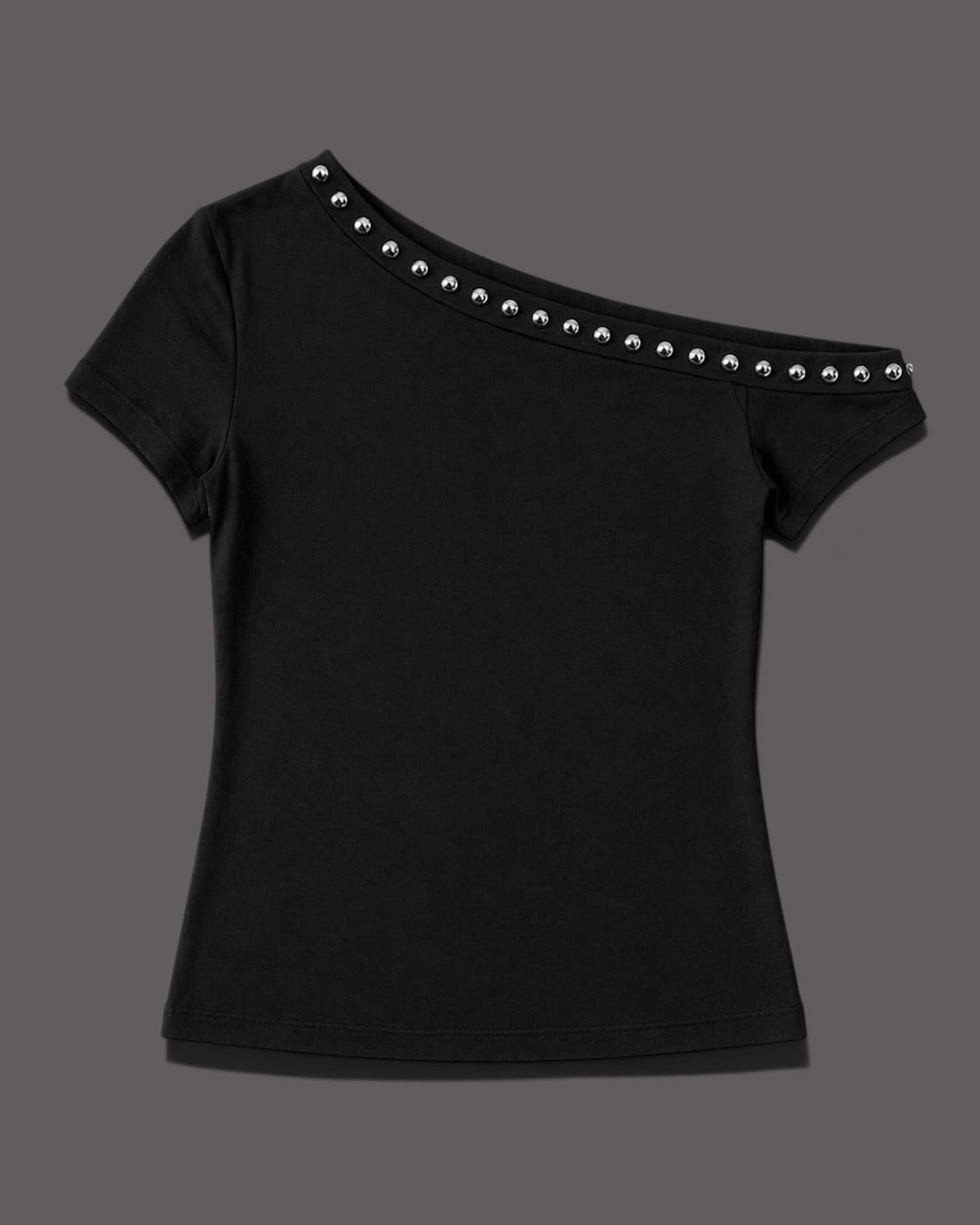 Women's Black Off-the-shoulder Y2K Top