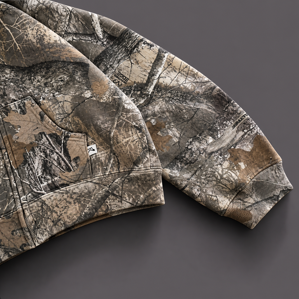 Extreme Baggy Cropped Camo Hoodie