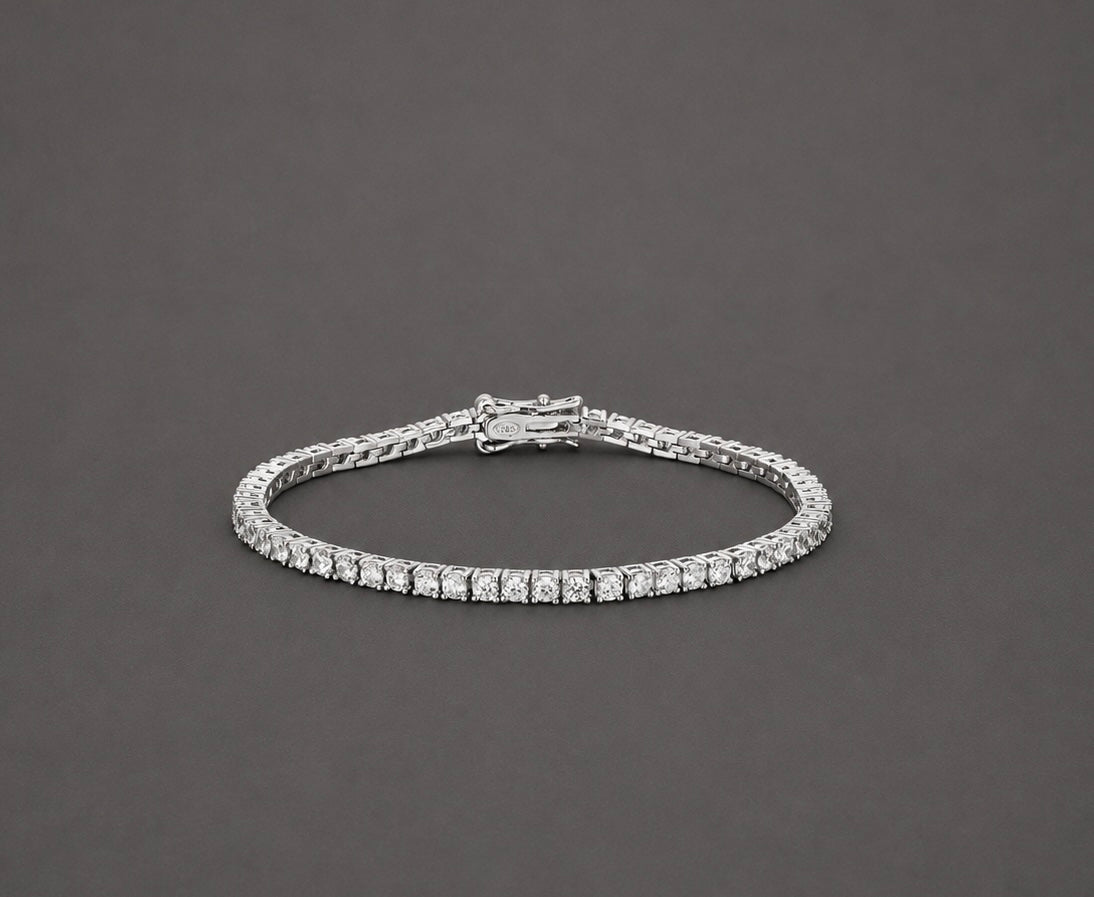 Iced Out Tennis Bracelet – Diamond-Look CZ Bracelet for Men & Women | 2mm–6.5mm Width Options