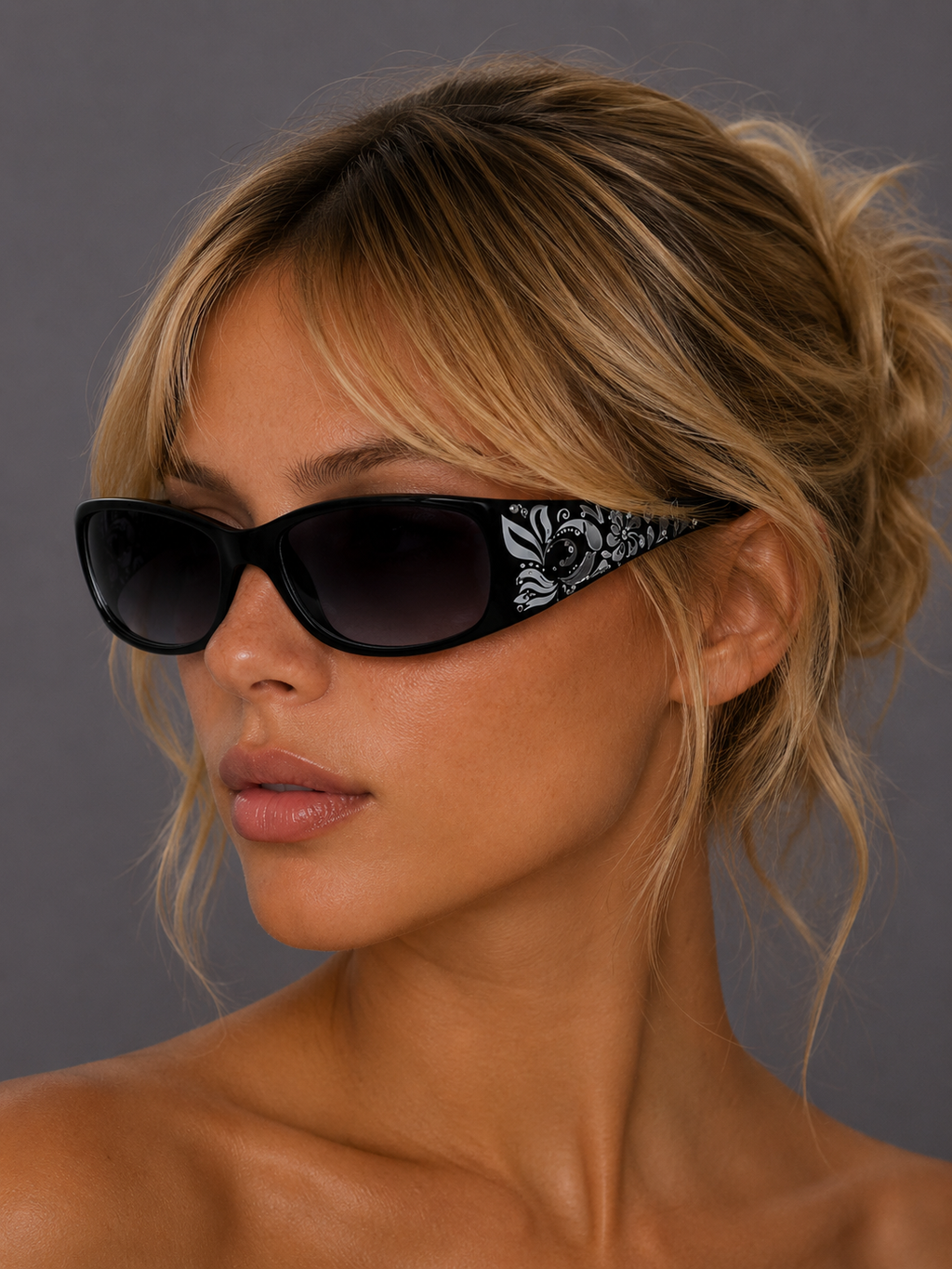 Women's Vintage Floral Sunglasses – Retro Y2K Rectangle Fashion Shades