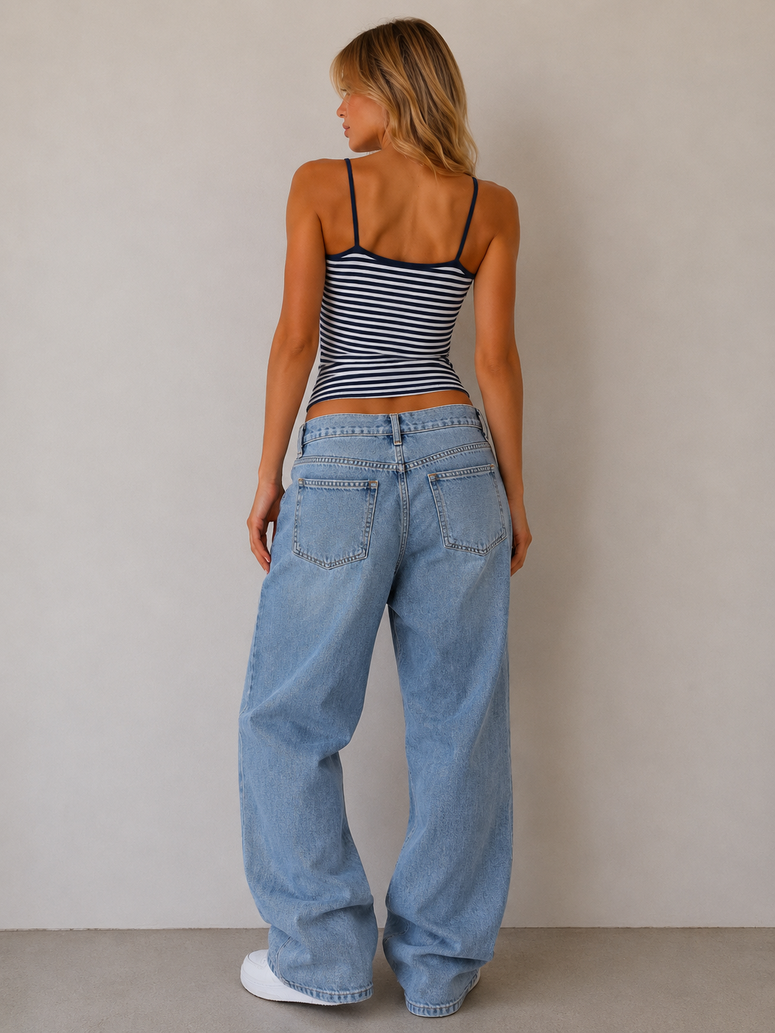Women's Blue-Striped Tank Top