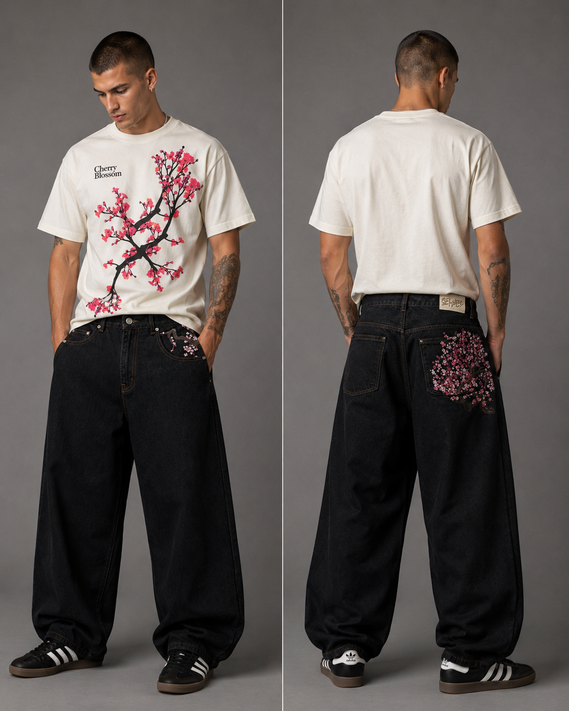 Cherry Blossom Graphic Tee – Oversized Streetwear T-Shirt