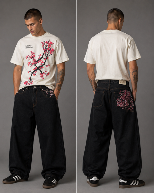 Cherry Blossom Graphic Tee – Oversized Streetwear T-Shirt