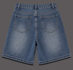 Women's Baggy Denim Jorts – Light Wash Oversized Bermuda Jean Shorts