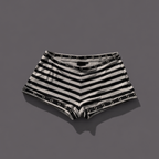 Women's Y2K White and Black Stripe Booty Shorts