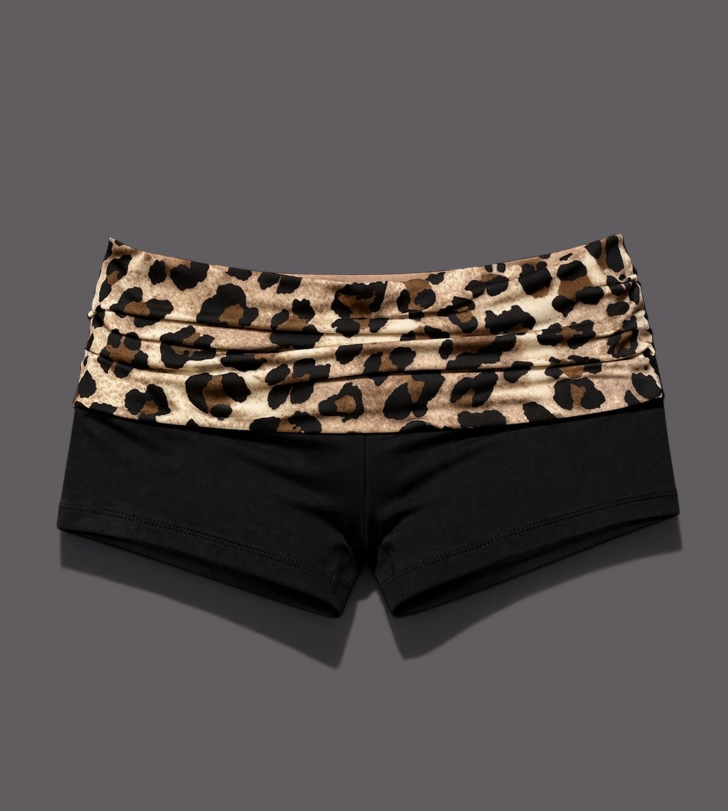 Women's Low Waist Cheetah Print Booty Shorts