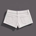 Women's Y2K Denim Low Rise White Jean Shorts