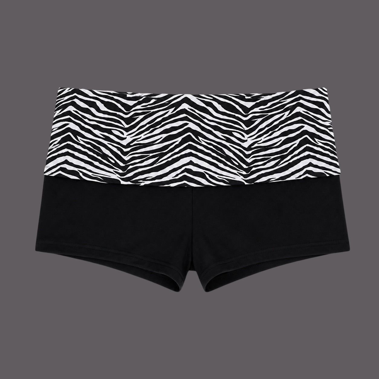 Women's Zebra Print Roll Up Booty Shorts