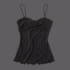 Women's Black with White Polka Dots Tank Top