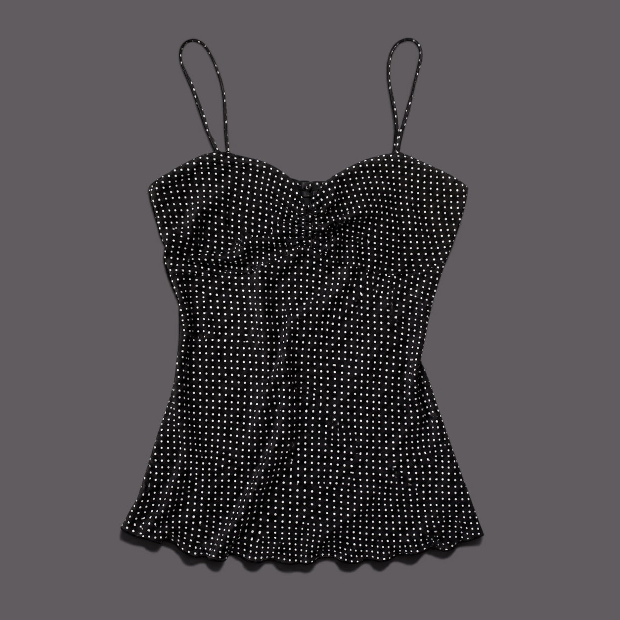 Women's Black with White Polka Dots Tank Top