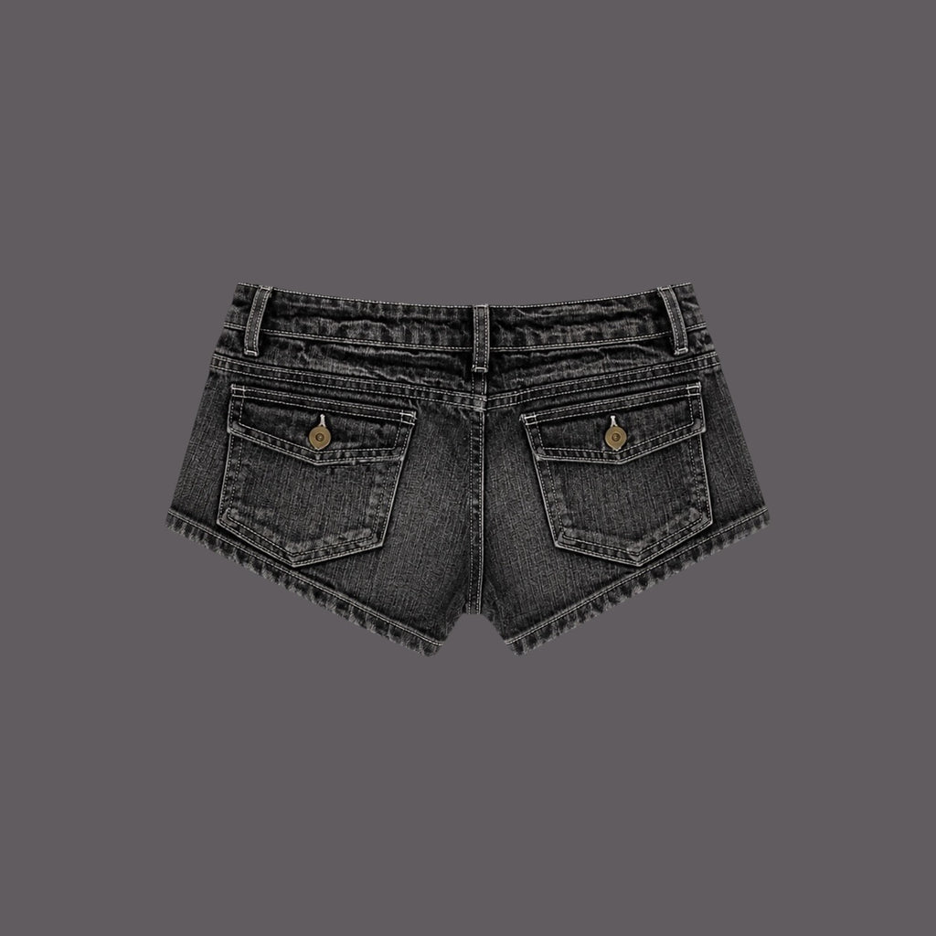 Women's Cute Black Mini Jean Shorts