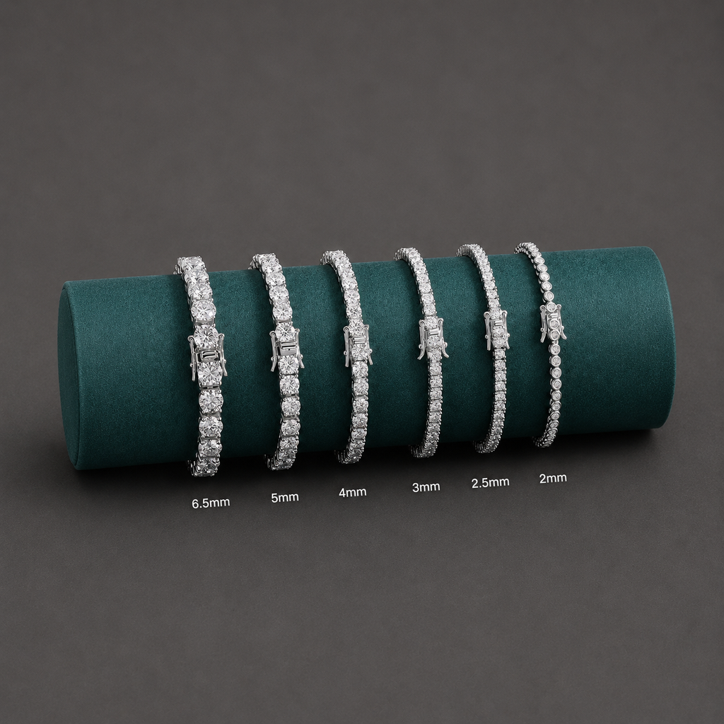 Iced Out Tennis Bracelet – Diamond-Look CZ Bracelet for Men & Women | 2mm–6.5mm Width Options