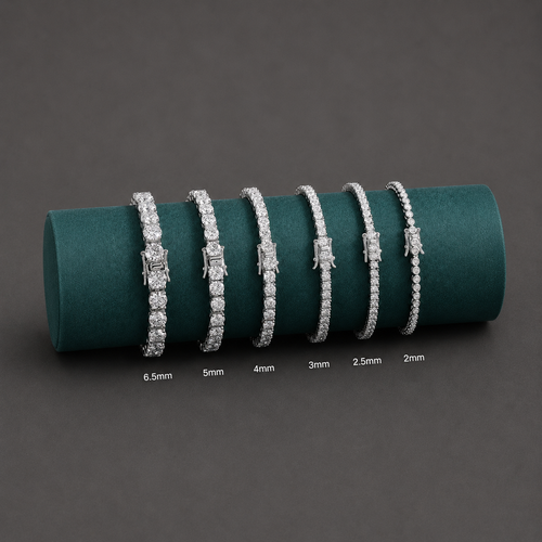 Iced Out Tennis Bracelet – Diamond-Look CZ Bracelet for Men & Women | 2mm–6.5mm Width Options