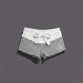 Women's White and Gray Booty Shorts