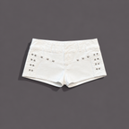 Women's Y2K Denim Low Rise White Jean Shorts