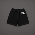 Oversized Black Sweat Shorts with Rear Pocket – Baggy Streetwear Fleece Shorts
