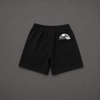 Oversized Black Sweat Shorts with Rear Pocket – Baggy Streetwear Fleece Shorts
