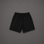 Oversized Black Sweat Shorts with Rear Pocket – Baggy Streetwear Fleece Shorts