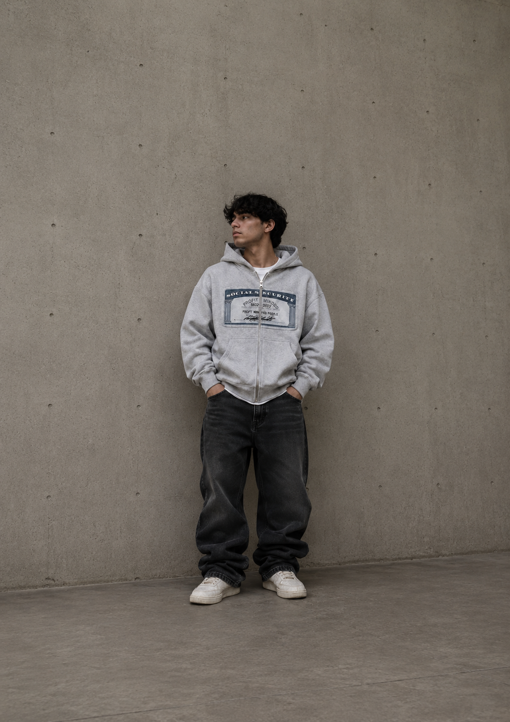 Profit Minded Full Zip Hoodie – Oversized Y2K Streetwear Graphic Hoodie