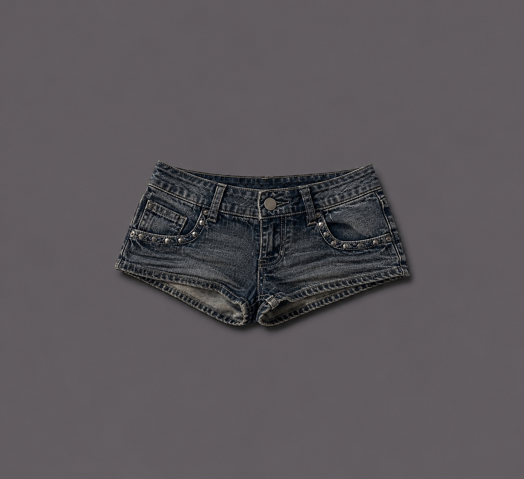 Women's Cute Y2K Style Embroidered Design Jean Shorts