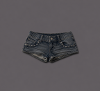 Women's Cute Y2K Style Embroidered Design Jean Shorts