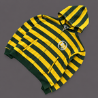 Y2K Green & Yellow Stripped Zip Up Hoodie