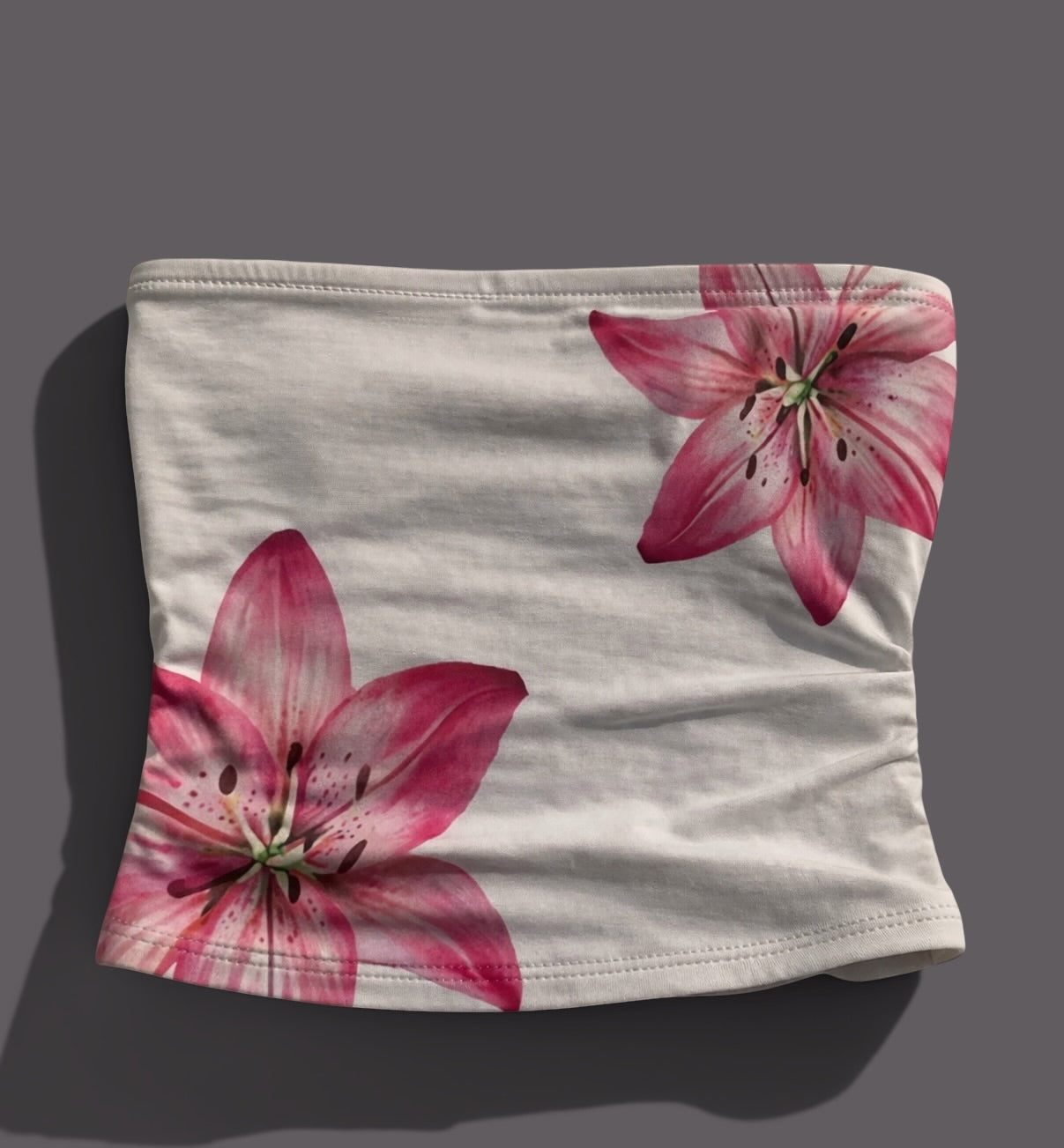 Women's Y2K Pink Flower Tube Top