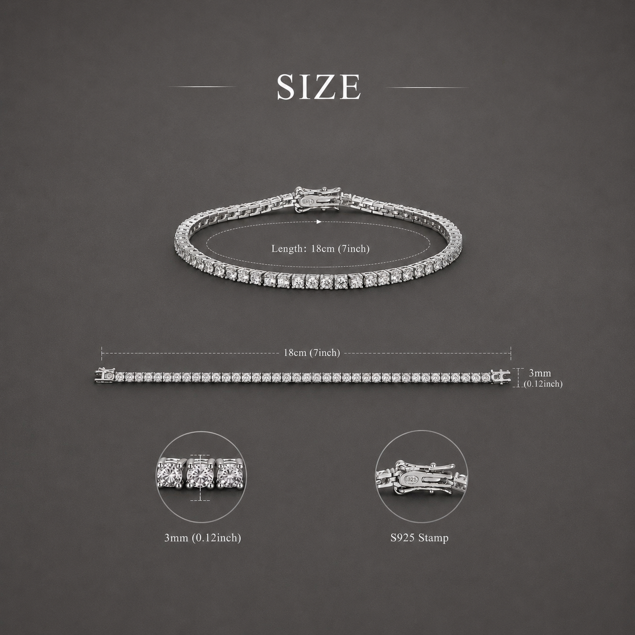 Iced Out Tennis Bracelet – Diamond-Look CZ Bracelet for Men & Women | 2mm–6.5mm Width Options