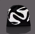 Y2K Beanie with Black & White Streetwear Design
