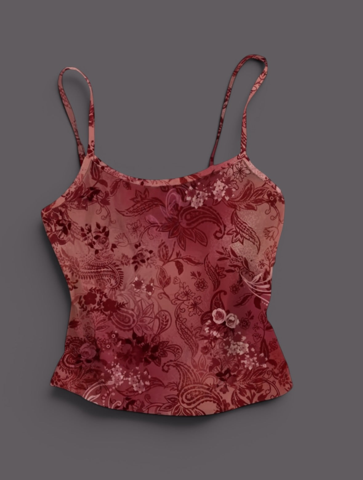 Women's Y2K Red Flower Design Tank Top