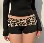 Women's Low Waist Cheetah Print Booty Shorts
