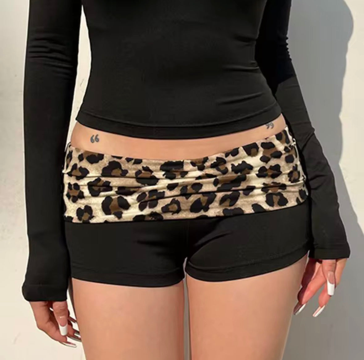 Women's Low Waist Cheetah Print Booty Shorts