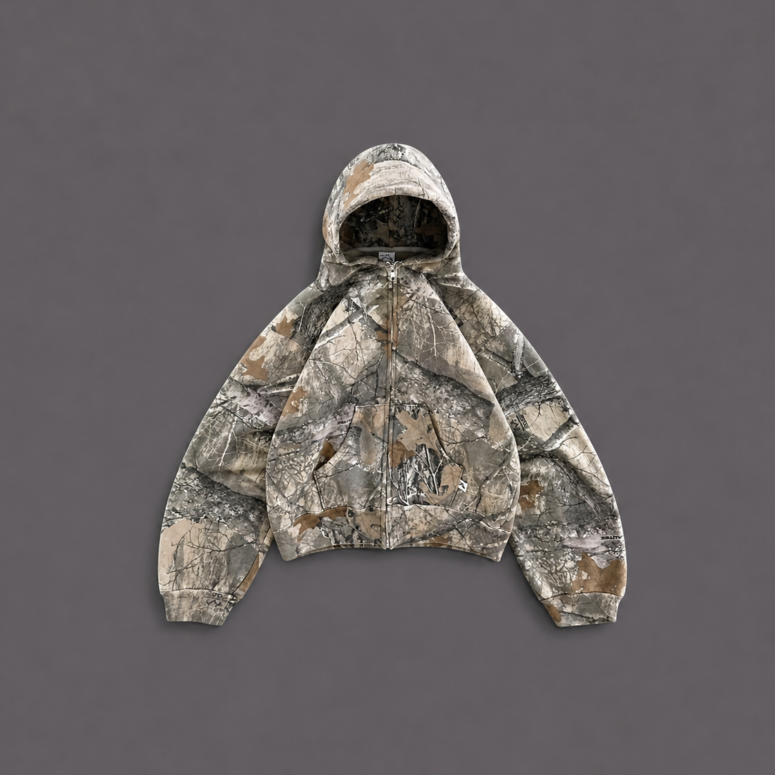 Extreme Baggy Cropped Camo Hoodie