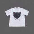 Men's Y2K White Boxy Fit Graphic Cat T-Shirt