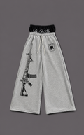 Grey Y2K High-Waisted Streetwear Sweatpants