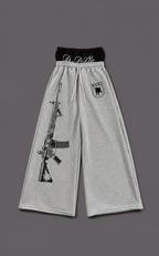 Grey Y2K High-Waisted Streetwear Sweatpants